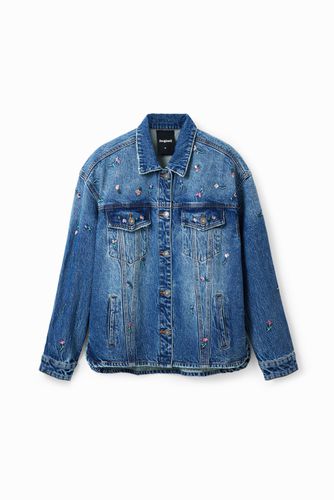 Chaqueta vaquera trucker flores - L - Desigual - Modalova