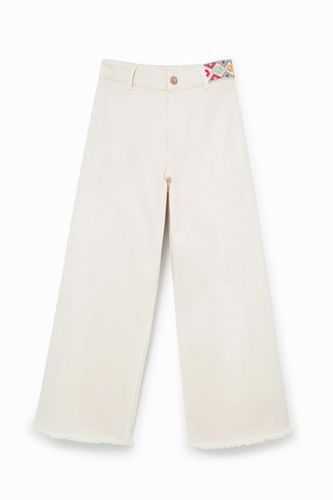 Cropped culotte jeans - WHITE - 34 - Desigual - Modalova