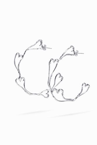 Zalio silver-plated hoop heart earrings - - U - Desigual - Modalova