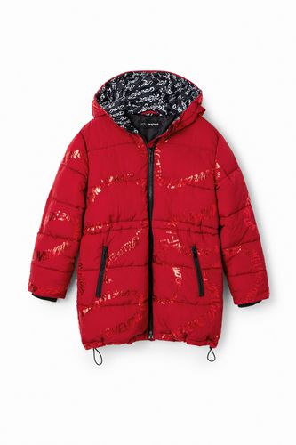 Long padded coat with text - 5/6 - Desigual - Modalova