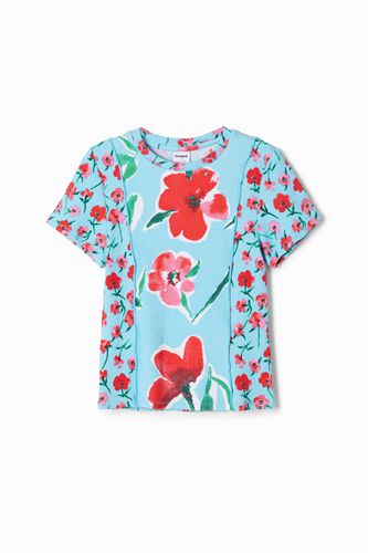 Camiseta patch flores - BLUE - 3/4 - Desigual - Modalova