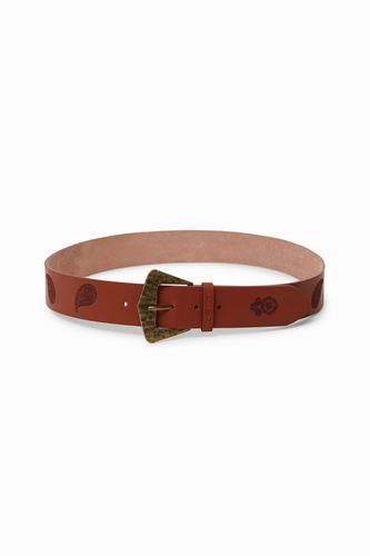 Leather belt paisley - BROWN - 85 - Desigual - Modalova