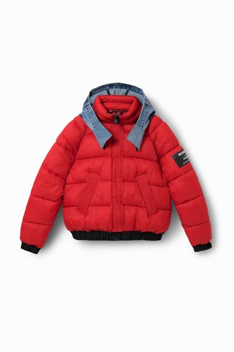 Short padded jacket with double hood - - XL - Desigual - Modalova