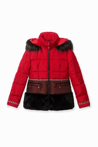 Bimaterial short jacket - RED - 40 - Desigual - Modalova
