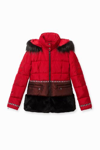 Bimaterial short jacket - RED - 42 - Desigual - Modalova