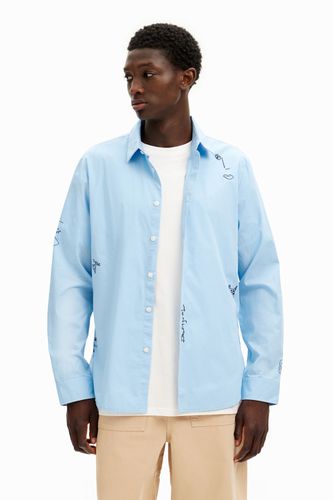 Camisa detalles bordados - BLUE - S - Desigual - Modalova