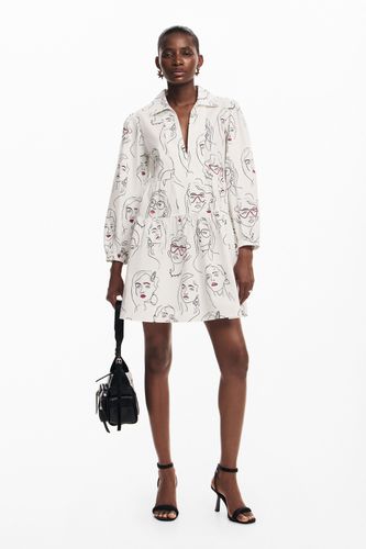 Printed shirt dress - WHITE - XL - Desigual - Modalova