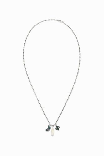 Long silver necklace charms - - U - Desigual - Modalova