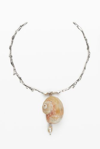 Rigid silver-plated shell necklace Zalio - U - Desigual - Modalova