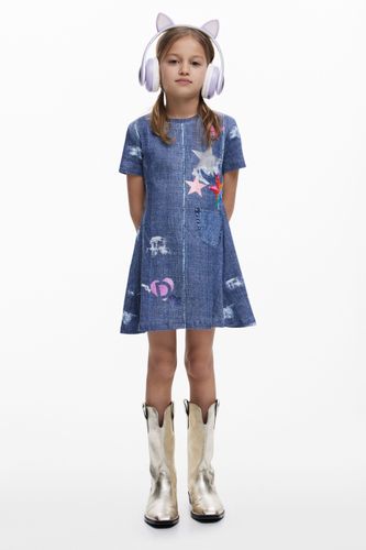 Vestido denim estrellas - 11/12 - Desigual - Modalova