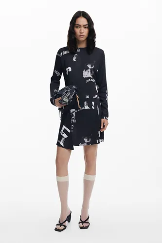 Vestido periódico corto - S - Desigual - Modalova