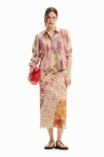 Falda midi con diferentes estampados florales - Desigual - Modalova