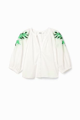 V-neck embroidered blouse - L - Desigual - Modalova