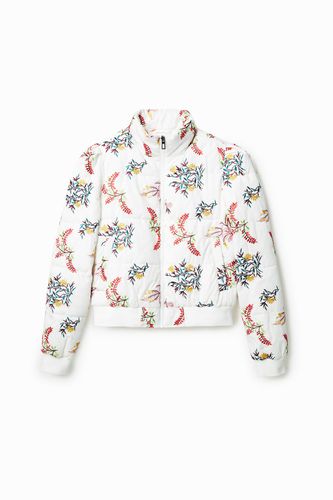 Floral quilted jacket - WHITE - L - Desigual - Modalova