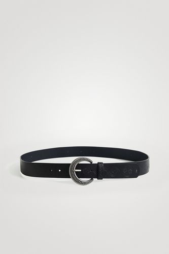 Basic embossed leather belt - - 85 - Desigual - Modalova