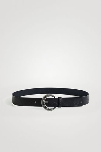 Basic embossed leather belt - - 95 - Desigual - Modalova