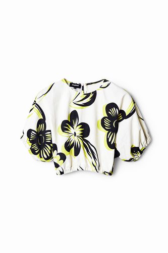 Cropped floral blouse - WHITE - L - Desigual - Modalova