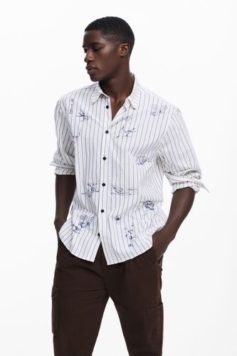 Striped shirt with illustrations - L - Desigual - Modalova