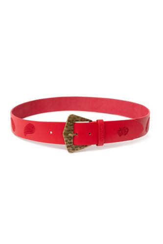 Leather belt paisley - RED - 85 - Desigual - Modalova