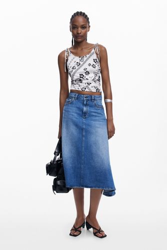 Falda vaquera asimétrica midi - L - Desigual - Modalova