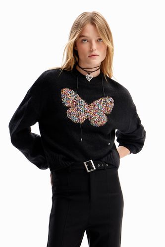 Chunky knit butterfly pullover - - XL - Desigual - Modalova
