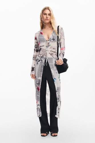 Long blouse with newspaper print - M - Desigual - Modalova