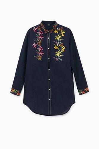 Long shirt floral print - BLUE - M - Desigual - Modalova