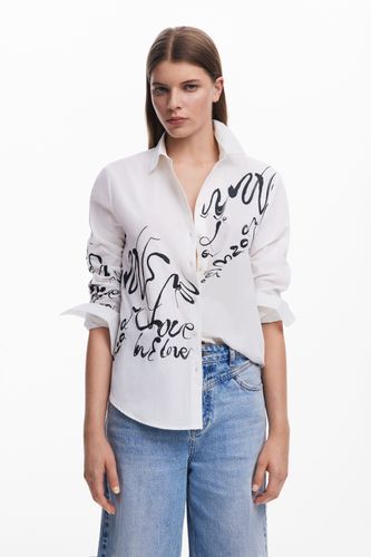 Camisa letras tinta - WHITE - L - Desigual - Modalova