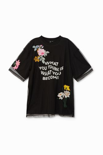 Camiseta rejilla flores - Desigual - Modalova