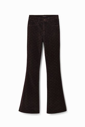 Retro print corduroy trousers - - 34 - Desigual - Modalova