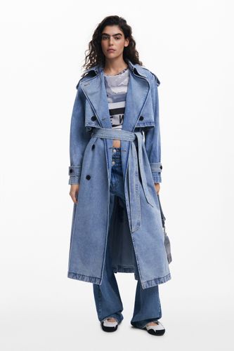 Denim trench coat with belt - XS - Desigual - Modalova