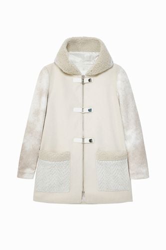 Hooded cloth coat - WHITE - L - Desigual - Modalova