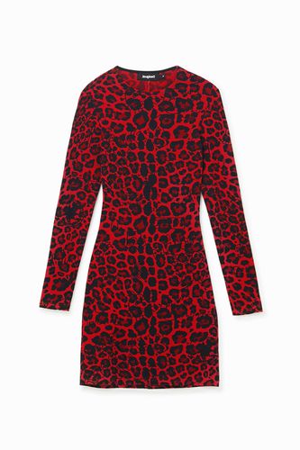 Slim short leopard dress - RED - L - Desigual - Modalova