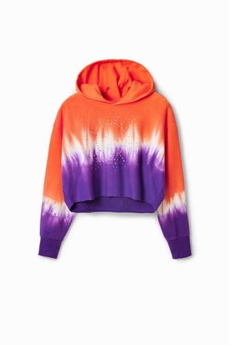 Short tie-dye rhinestone hoodie - XS - Desigual - Modalova