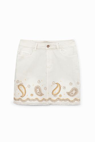 Short jean paisley skirt - - 24 - Desigual - Modalova