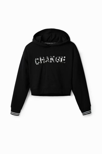 Sudadera corta parche "Change" - Desigual - Modalova