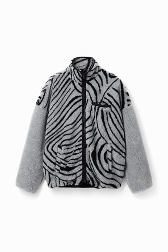 High-neck fleece jacket - BLACK - S - Desigual - Modalova