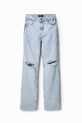 Distressed wide leg jeans - - 34 - Desigual - Modalova