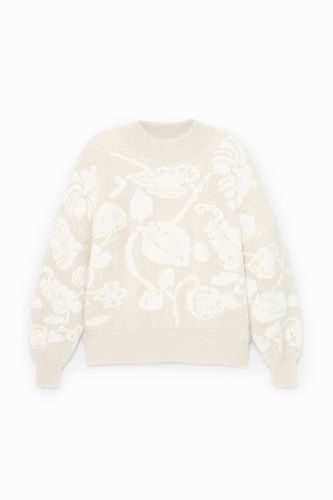 Plush floral jumper - WHITE - XL - Desigual - Modalova