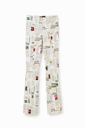 Newspaper slit trousers - WHITE - M - Desigual - Modalova