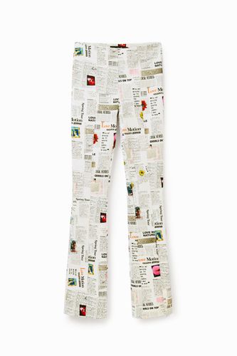 Pantalón aberturas periódico - XS - Desigual - Modalova