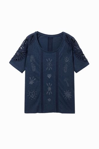 Short-sleeved crochet T-shirt - - L - Desigual - Modalova