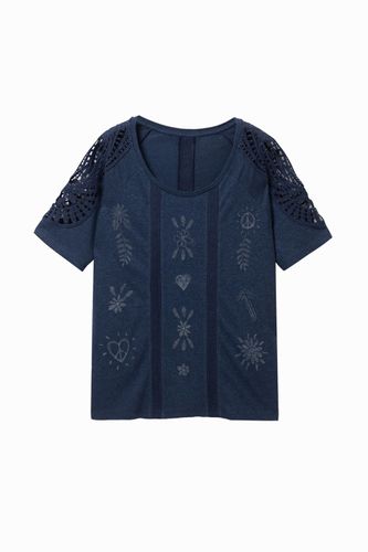 Short-sleeved crochet T-shirt - - XL - Desigual - Modalova