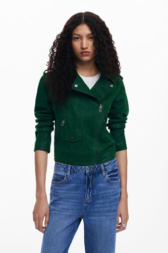 Textured biker jacket - GREEN - XS - Desigual - Modalova