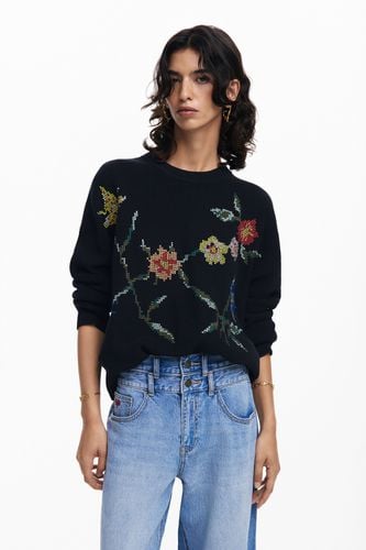 Embroidered flower sweatshirt - M - Desigual - Modalova