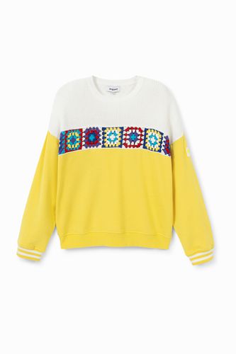 Sweatshirt patch plush, knit and crochet - - S - Desigual - Modalova