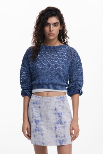 Jersey cropped calados - BLUE - S - Desigual - Modalova