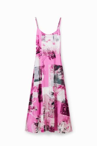 Vestido midi lencero collage - L - Desigual - Modalova