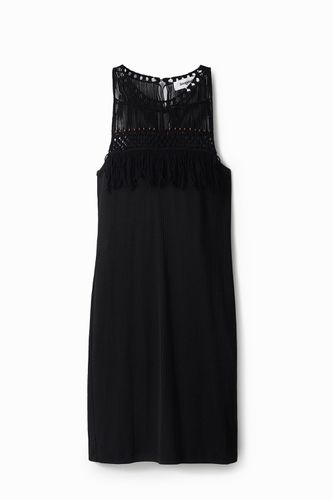 Macramé halter dress - BLACK - L - Desigual - Modalova