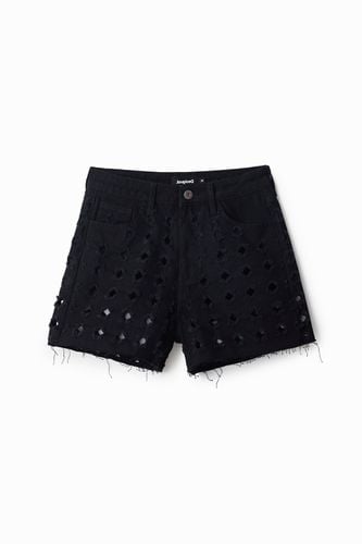 Denim shorts with holes - BLUE - 38 - Desigual - Modalova